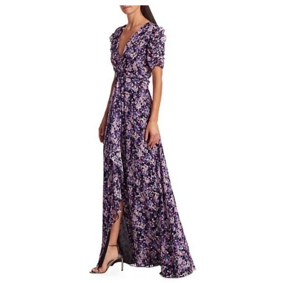 NWT- Shoshanna Marella Petitier Purple Floral Dress size 2 - Picture 2 of 5